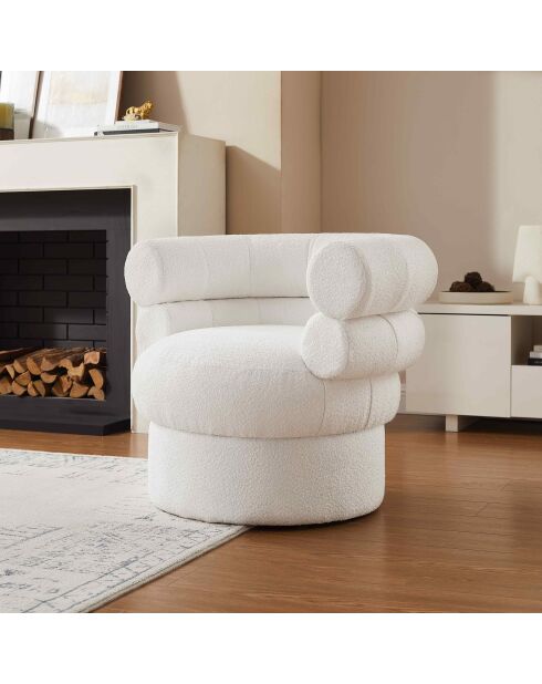 Fever - Poltrona bianca in tessuto riccio - 86,4x79x71 cm