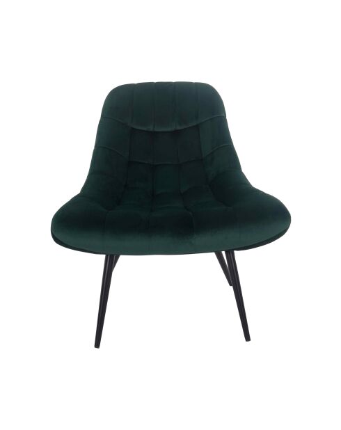 Fever - Poltrona XXL in velluto verde nero in metallo - 76x85,6x85,6 cm