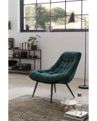 Fever - Poltrona XXL in velluto verde nero in metallo - 76x85,6x85,6 cm