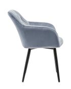 Fever - Fauteuil velours gris clair/noir - 61x45x85 cm