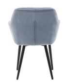 Fever - Fauteuil velours gris clair/noir - 61x45x85 cm