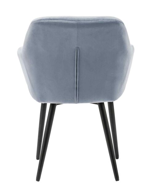 Fever - Fauteuil velours gris clair/noir - 61x45x85 cm