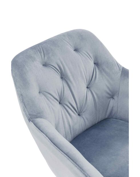 Fever - Fauteuil velours gris clair/noir - 61x45x85 cm