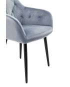 Fever - Fauteuil velours gris clair/noir - 61x45x85 cm
