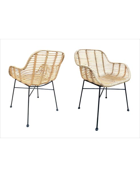 Sit - Lot de 2 fauteuils Rattan naturel - 56x58x83cm
