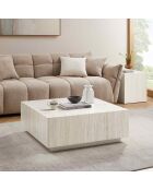 Fever - Mesita travertino beige - 90x90x35 cm