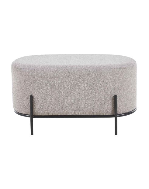 Fever - Gepolsterte Bank Taupe aus geschlungenem Stoff - 80x40x42 cm