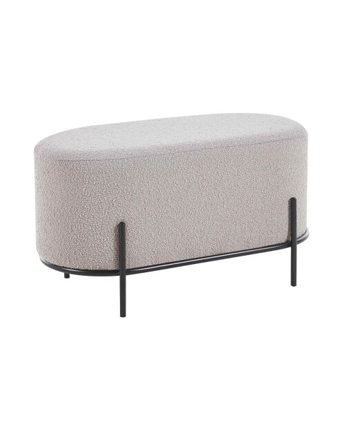 Fever - Gepolsterte Bank Taupe aus geschlungenem Stoff - 80x40x42 cm