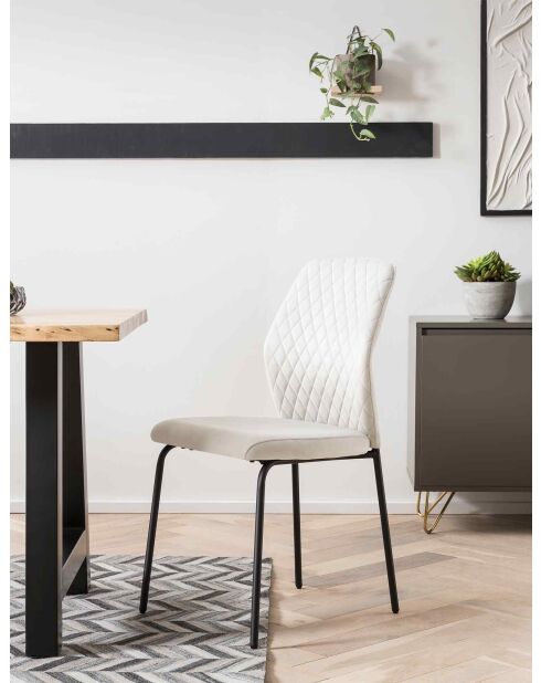 Fever - Lot de 2 chaises beiges - 46,5x56,5x92 cm