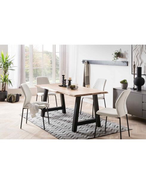 Fever - Lot de 2 chaises beiges - 46,5x56,5x92 cm