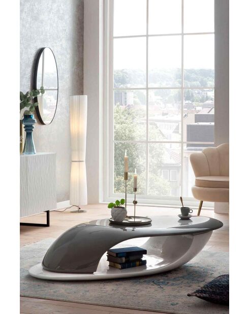 Fever - Mesita bicolor de fibra de vidrio - 130x58x30 cm