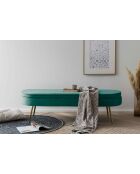 Fever - Lange ovale zitzak van groen fluweel - 142x45x41 cm