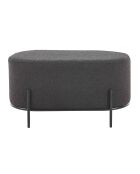 Fever - Panca imbottita in tessuto riccio color antracite - 80x40x42 cm