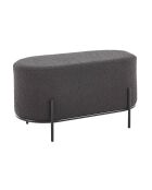 Fever - Panca imbottita in tessuto riccio color antracite - 80x40x42 cm