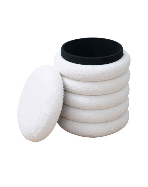 Fever - Pouf riccio bianco - D.38 cm