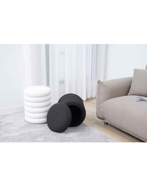 Fever - Pouf riccio bianco - D.38 cm