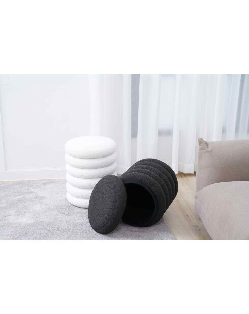 Fever - Pouf riccio bianco - D.38 cm