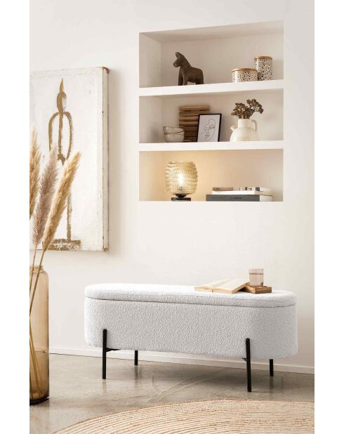 Fever - Bettbank mit Stauraumfunktion weiß - 110x40x44 cm