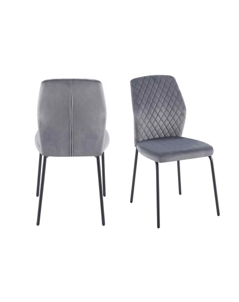 Fever - Lot de 2 chaises grises - 46,5x56,5x92 cm