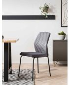 Fever - Lot de 2 chaises grises - 46,5x56,5x92 cm