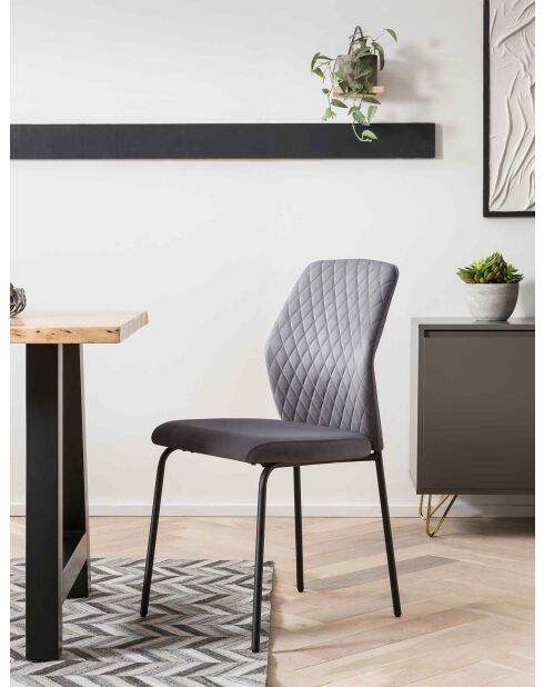 Fever - Lot de 2 chaises grises - 46,5x56,5x92 cm