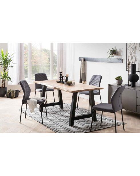 Fever - Lot de 2 chaises grises - 46,5x56,5x92 cm