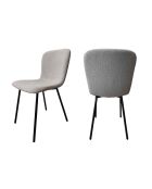 Fever - Lot de 4 chaises bouclées Optic gris clair - 44x52x79 cm
