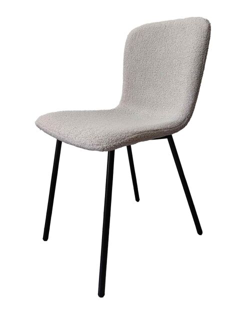 Fever - Lot de 4 chaises bouclées Optic gris clair - 44x52x79 cm