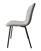 Fever - Lot de 4 chaises bouclées Optic gris clair - 44x52x79 cm