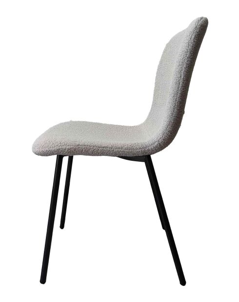 Fever - Lot de 4 chaises bouclées Optic gris clair - 44x52x79 cm