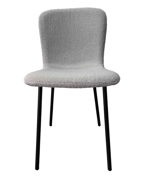 Fever - Lot de 4 chaises bouclées Optic gris clair - 44x52x79 cm