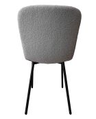 Fever - Lot de 4 chaises bouclées Optic gris clair - 44x52x79 cm
