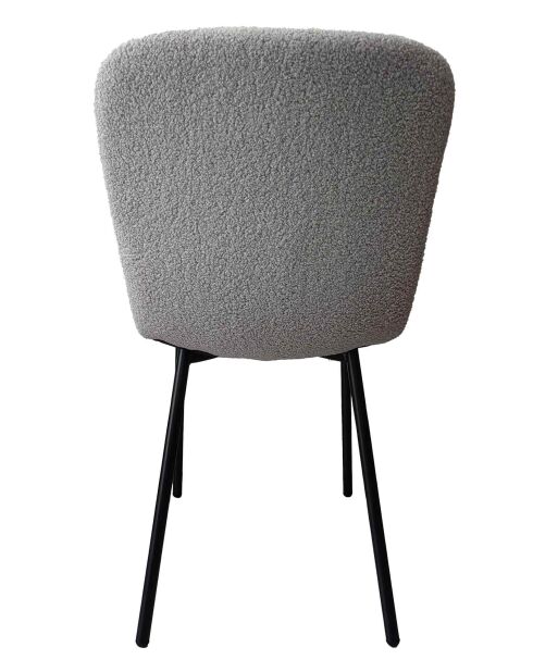 Fever - Lot de 4 chaises bouclées Optic gris clair - 44x52x79 cm