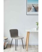 Fever - Lot de 4 chaises bouclées Optic gris clair - 44x52x79 cm