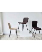 Fever - Lot de 4 chaises bouclées Optic gris clair - 44x52x79 cm