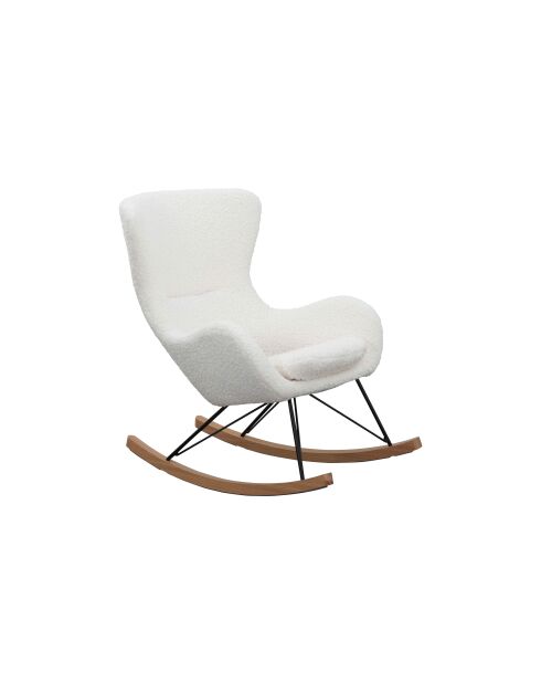 Fever - Sedia a dondolo in pelliccia di orsetto bianco - 75x102x106 cm