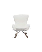 Fever - Sedia a dondolo in pelliccia di orsetto bianco - 75x102x106 cm