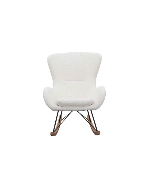 Fever - Sedia a dondolo in pelliccia di orsetto bianco - 75x102x106 cm