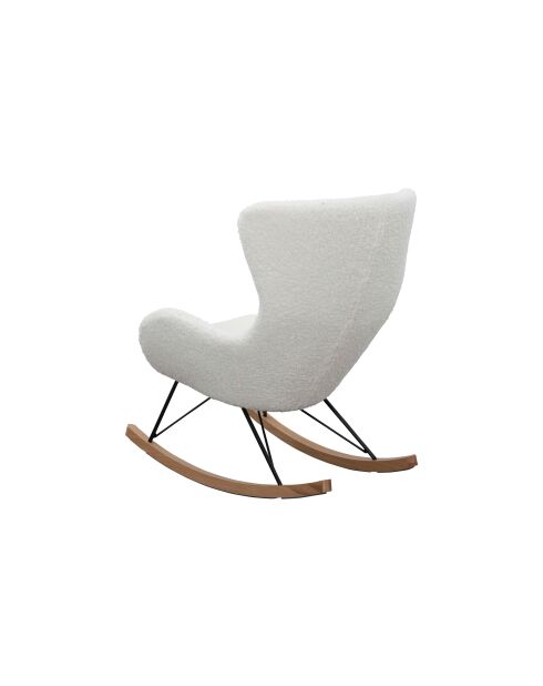 Fever - Sedia a dondolo in pelliccia di orsetto bianco - 75x102x106 cm