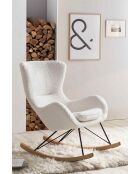 Fever - Sedia a dondolo in pelliccia di orsetto bianco - 75x102x106 cm