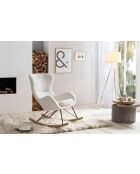 Fever - Sedia a dondolo in pelliccia di orsetto bianco - 75x102x106 cm