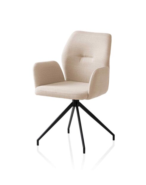 Fever - Sedia con funzione girevole a 180° beige - 59x58x88 cm