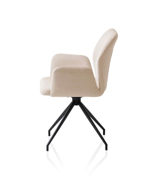 Fever - Sedia con funzione girevole a 180° beige - 59x58x88 cm