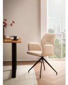 Fever - Sedia con funzione girevole a 180° beige - 59x58x88 cm