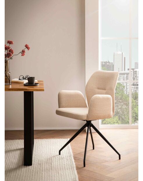 Fever - Sedia con funzione girevole a 180° beige - 59x58x88 cm