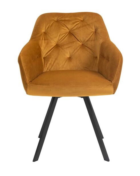 Fever - Poltrona con funzione girevole a 360° giallo senape e nero - 61x62x85 cm