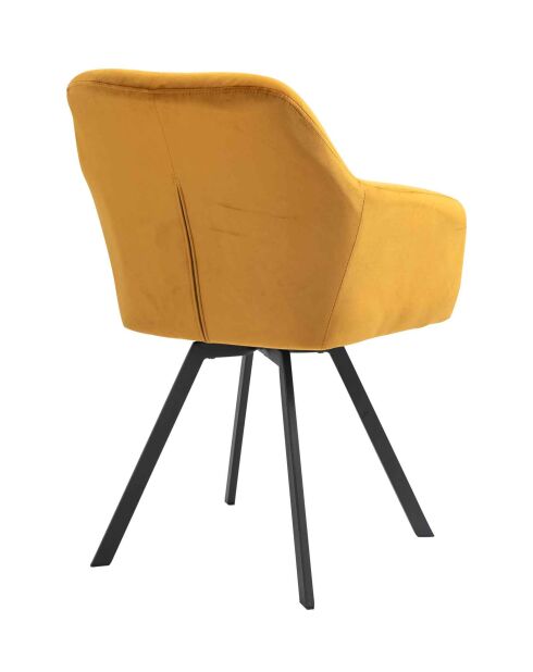 Fever - Poltrona con funzione girevole a 360° giallo senape e nero - 61x62x85 cm