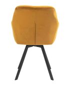 Fever - Poltrona con funzione girevole a 360° giallo senape e nero - 61x62x85 cm