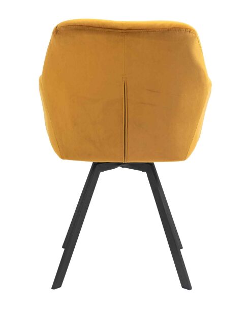 Fever - Poltrona con funzione girevole a 360° giallo senape e nero - 61x62x85 cm