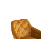 Fever - Poltrona con funzione girevole a 360° giallo senape e nero - 61x62x85 cm